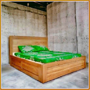 Giường Nhật HK 02 : Giường 1m8 + 0 Hộc Tủ - Gỗ Sồi 